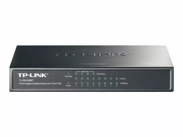 TP-LINK TLSG1008P 8-PORT PoE KYTKIN - Kytkimet - 6935364021160 - 7