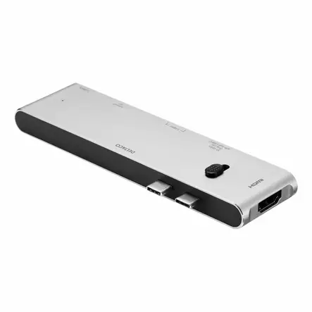 DELTACO USB-C MB TELAKOINTIASEMA HDMI/SD/LUKIJA - Kaapelit ja adapterit - 7333048047472 - 2