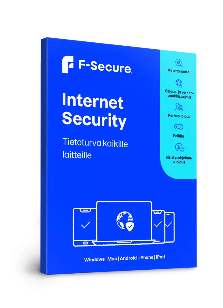 F-SECURE INTERNET SECURITY (2 vuotta / 3 laitetta) - Tietoturva ja antivirus - 6430052578655 - 1