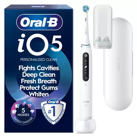 ORAL-B IO5S SÄHKÖHAMMASHARJA VALKOINEN - Sähköhammasharjat - 8006530068086 - 1