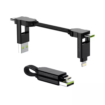 ROLLING SQUARE INCHARGE X 100W USB-C/LIGHTNING/MICRO USB 7CM MUSTA - Kaapelit ja laturit - 7640170468519 - 2